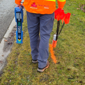 TransCanada Utilities field technician performing Dedicated Locate Service